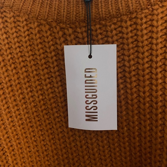 Missguided Orange Knit Chunky Crew Neck Sweater - Picture 4 of 6